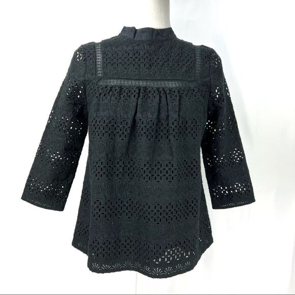 VINEYARD VINES NWT size Small Black Cotton eyelet embroidery top - Picture 12 of 12